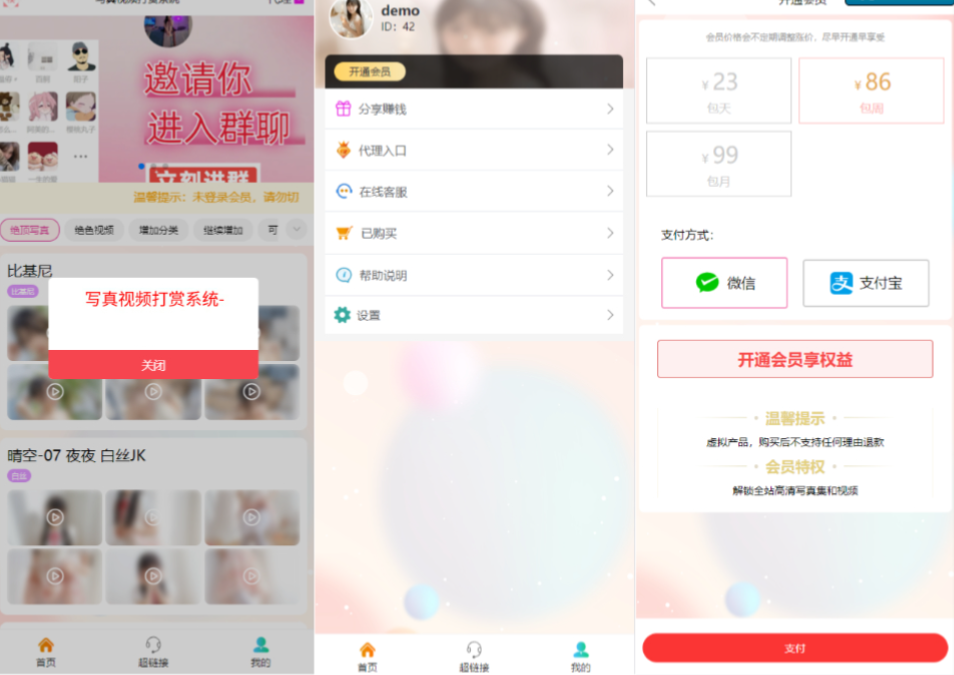 2025最新写真图片视频打赏系统、还有许多版本老林搭建工作室演示站123456